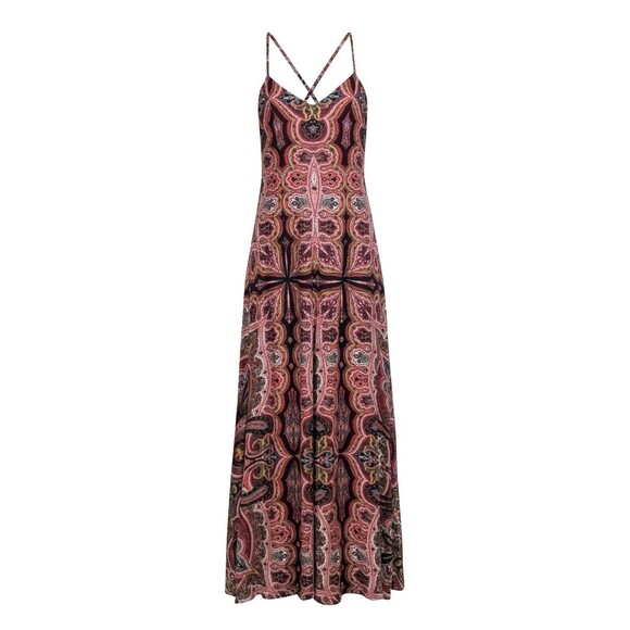 Alice & Olivia Alves Paisley Print Maxi Dress Women's Size 8 Adjustable Straps - Picture 1 of 11